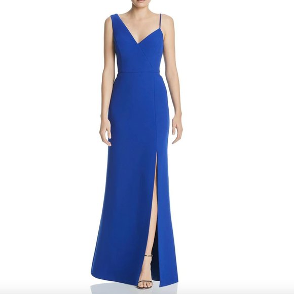 BCBGMAXAZRIA Asymmetric Side Slit Formal Dress in Royal Blue, Size XS (2) - Picture 1 of 5